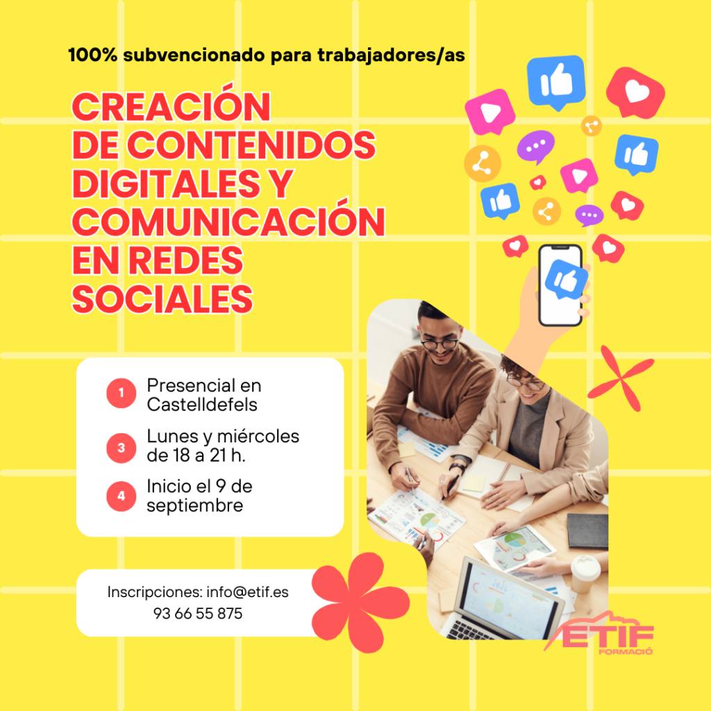 Curso de Creación de Contenidos Digitales y Comunicación en Redes Sociales