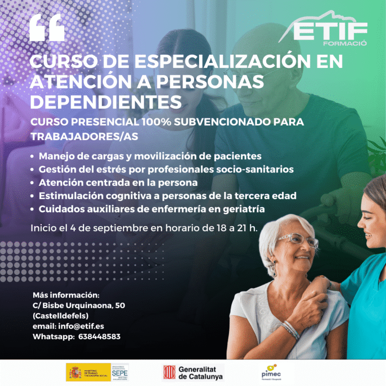 Especialización en Atención a personas dependientes