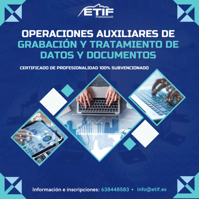 Curso de operaciones auxiliares de grabación y tratamiento de datos