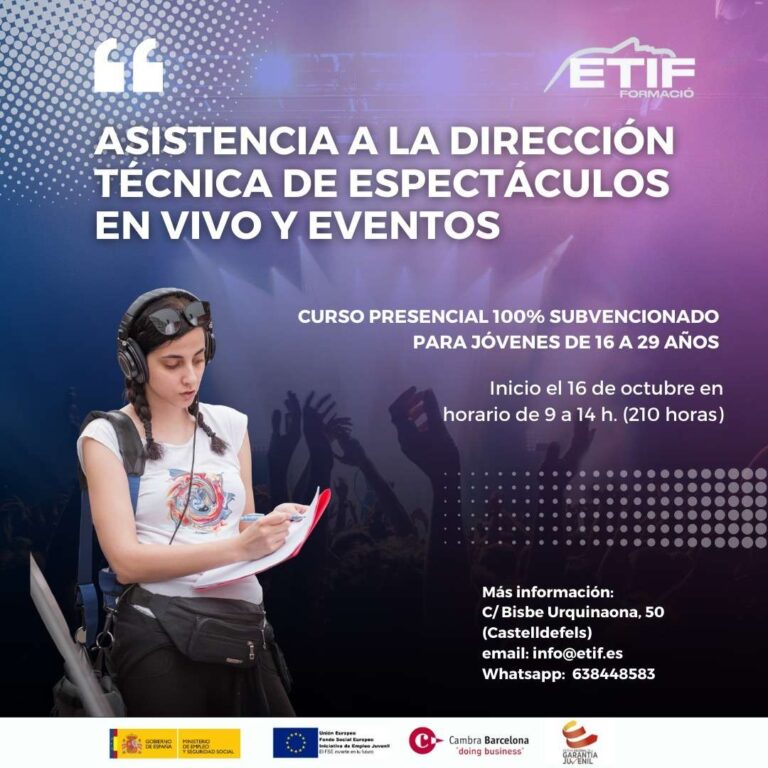 Asistencia a la dirección técnica de espectáculos en vivo y eventos